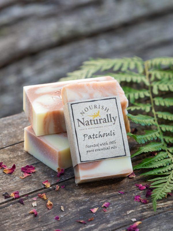 Nourish Naturally patchouli soap red clay soap handmade North Stradbroke Island