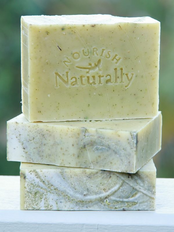 Natural handmade soap nettle peppermint soap Nourish Naturally