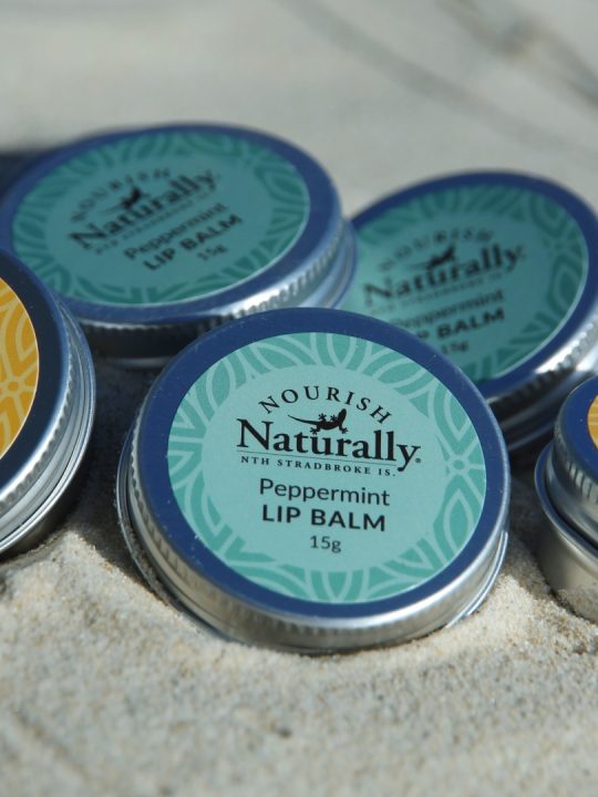 Nourish Naturally peppermint lip balm natural lip balm North Stradbroke Island beeswax