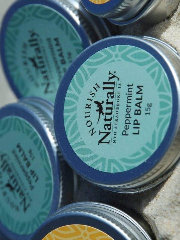 Nourish Naturally peppermint lip balm natural lip balm North Stradbroke Island beeswax